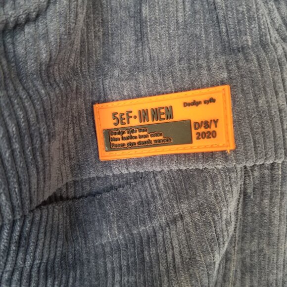 Japanese Biraki Corduroy Jogger Pants Dark Blue Pockets Men's Medium Streetwear - Picture 4 of 8